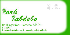 mark kabdebo business card